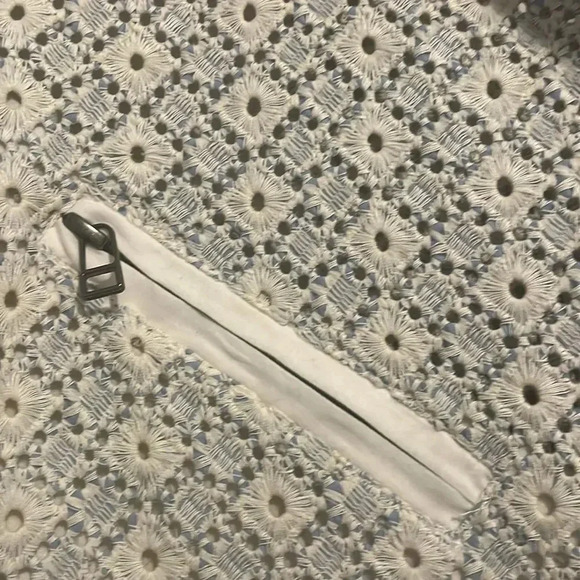 Anthropologie Dolan Left Coast Rossi Eyelet Moto Jacket Blue White Size XS - Picture 3 of 5